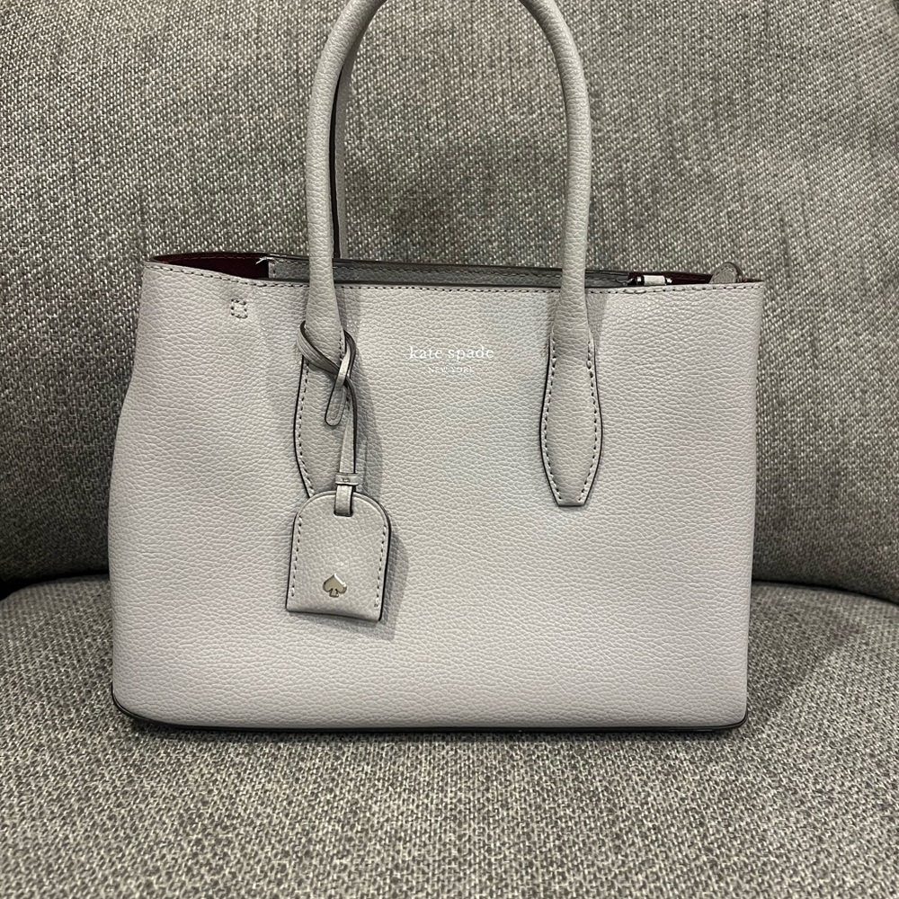 Kate Spade Grey Handbag with adjustable shoulder or crossbody strap